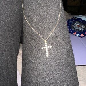 Gold and Silver Cross Pendant Necklace